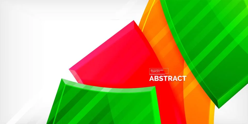Round 3d shapes, plates background. Creative composition design template Illustrazione stock