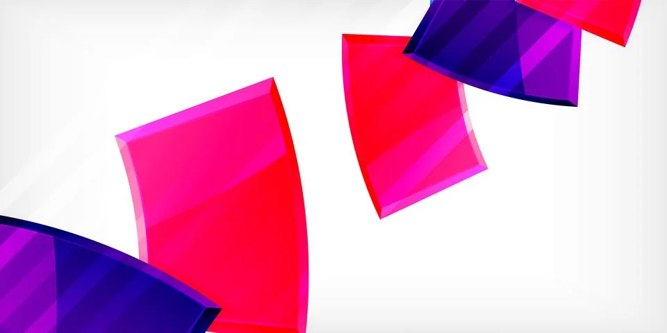 Round 3d shapes, plates background. Creative composition design template Illustrazione stock