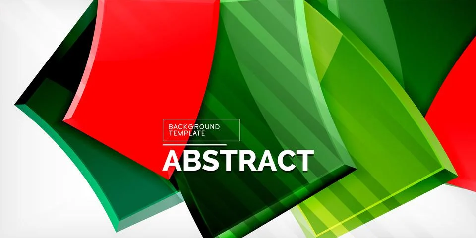 Round 3d shapes, plates background. Creative composition design template Illustrazione stock