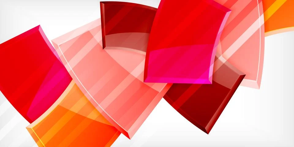 Round 3d shapes, plates background. Creative composition design template 库存插图