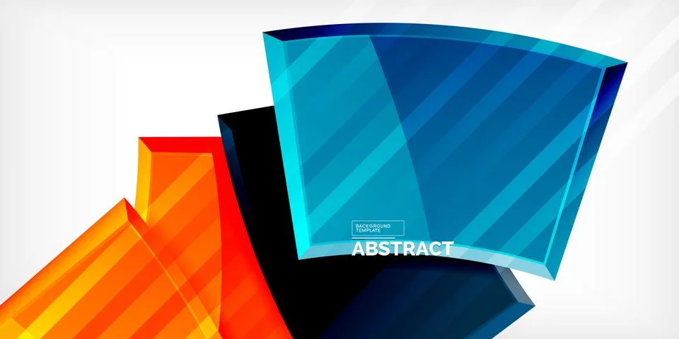 Round 3d shapes, plates background. Creative composition design template Illustrazione stock