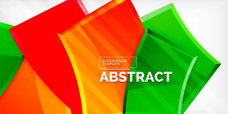 Round 3d shapes, plates background. Creative composition design template Stock Illustration