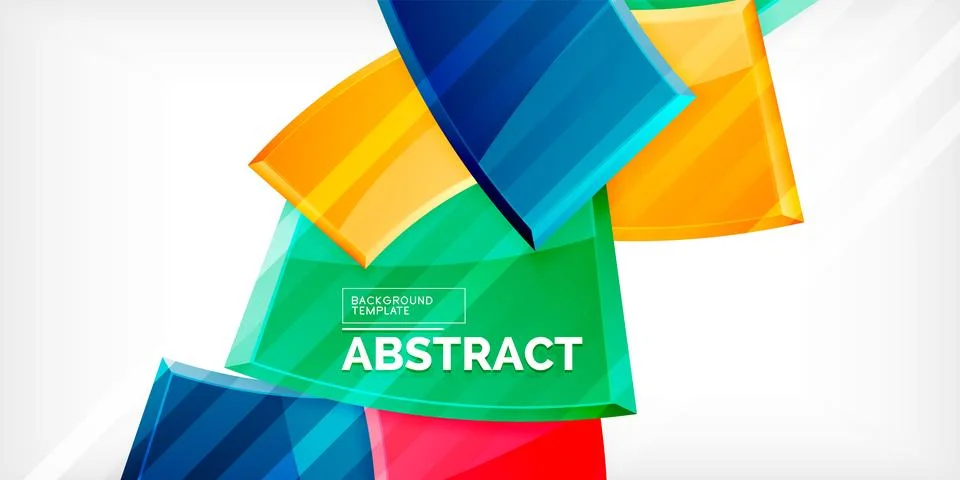 Round 3d shapes, plates background. Creative composition design template Illustrazione stock