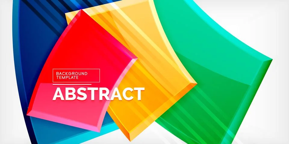Round 3d shapes, plates background. Creative composition design template Stock Illustration