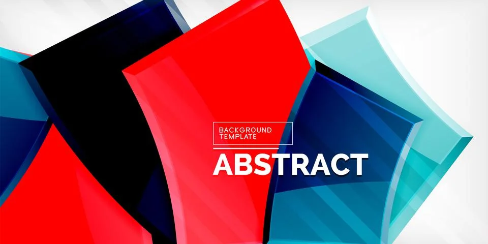 Round 3d shapes, plates background. Creative composition design template Illustrazione stock