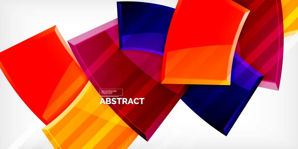 Round 3d shapes, plates background. Creative composition design template Illustrazione stock