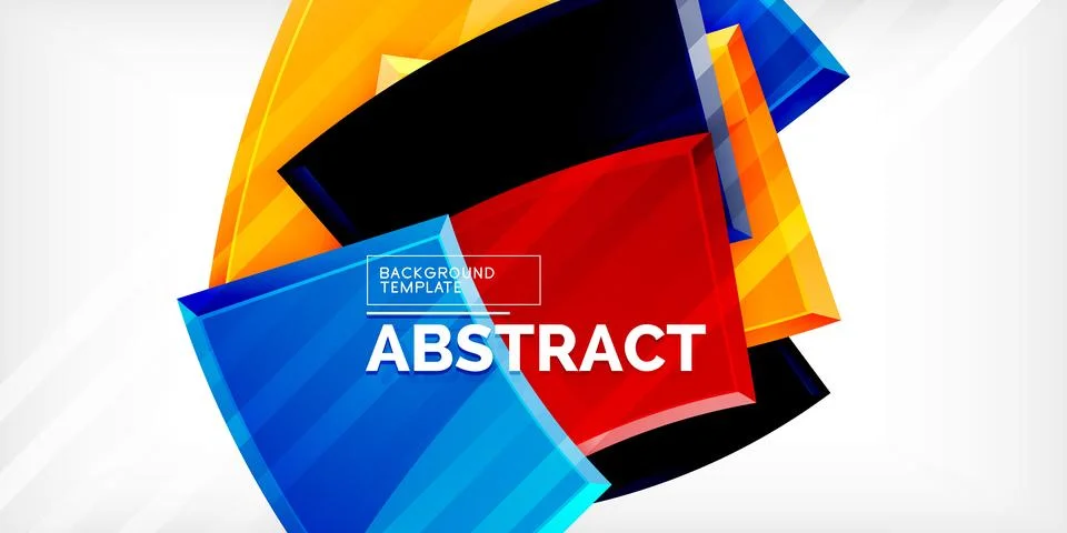 Round 3d shapes, plates background. Creative composition design template Stock Illustration