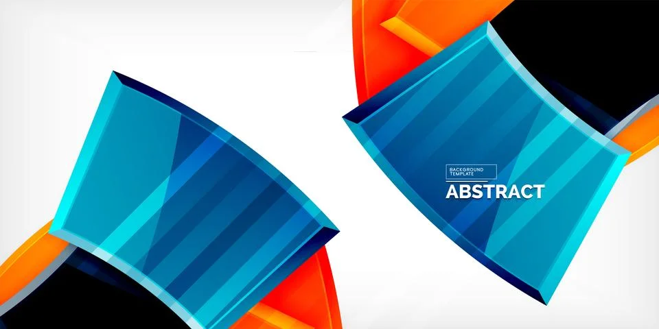 Round 3d shapes, plates background. Creative composition design template Stock Illustration