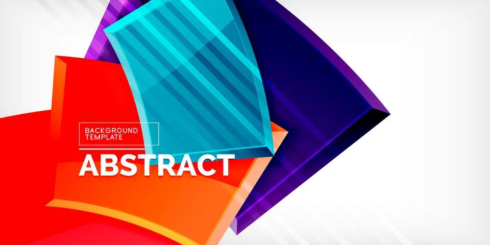 Round 3d shapes, plates background. Creative composition design template Stock Illustration