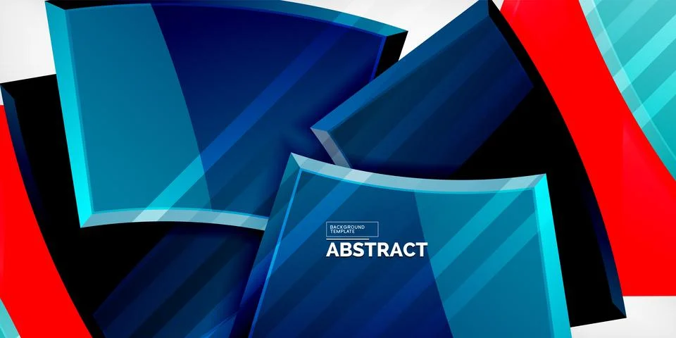 Round 3d shapes, plates background. Creative composition design template Stock Illustration