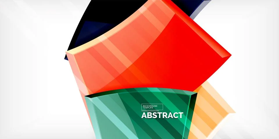 Round 3d shapes, plates background. Creative composition design template Illustrazione stock