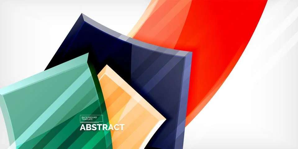 Round 3d shapes, plates background. Creative composition design template Illustrazione stock