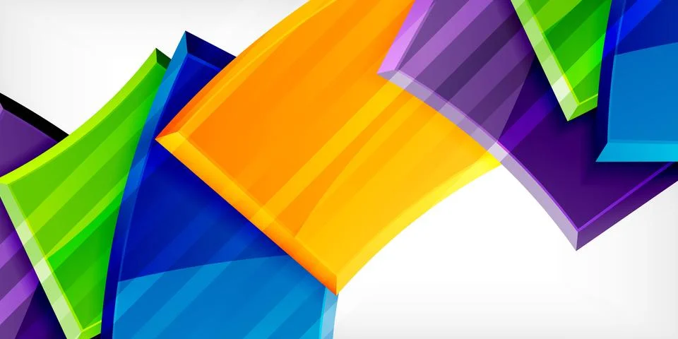 Round 3d shapes, plates background. Creative composition design template 스톡 일러스트