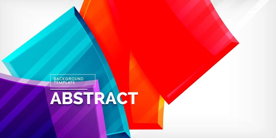 Round 3d shapes, plates background. Creative composition design template Illustrazione stock