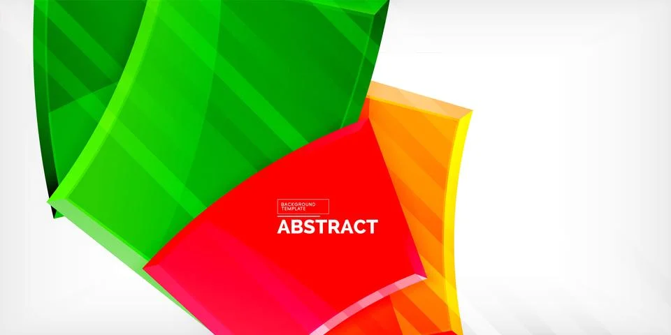 Round 3d shapes, plates background. Creative composition design template Illustrazione stock