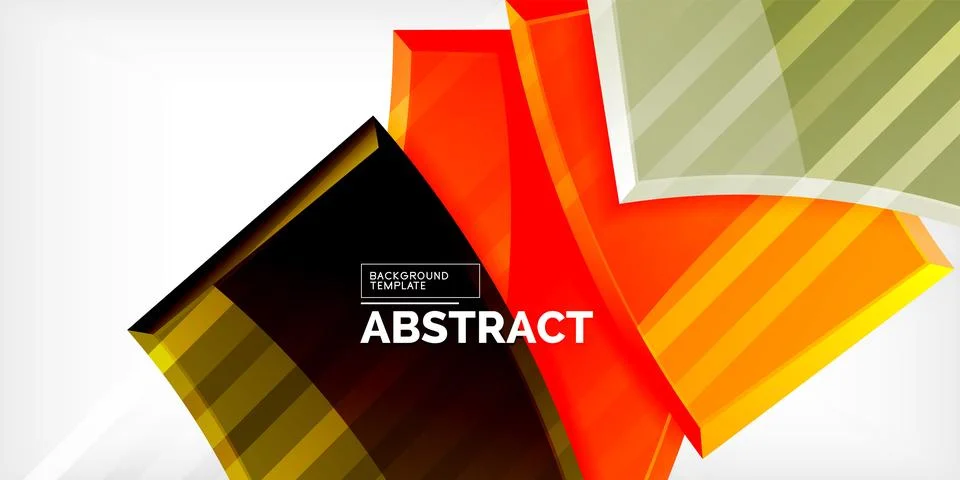 Round 3d shapes, plates background. Creative composition design template Stock Illustration