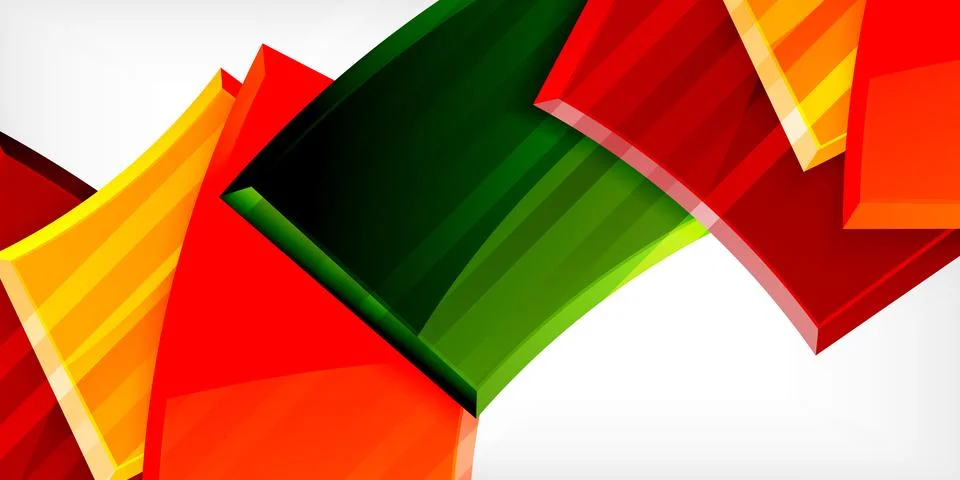 Round 3d shapes, plates background. Creative composition design template 스톡 일러스트