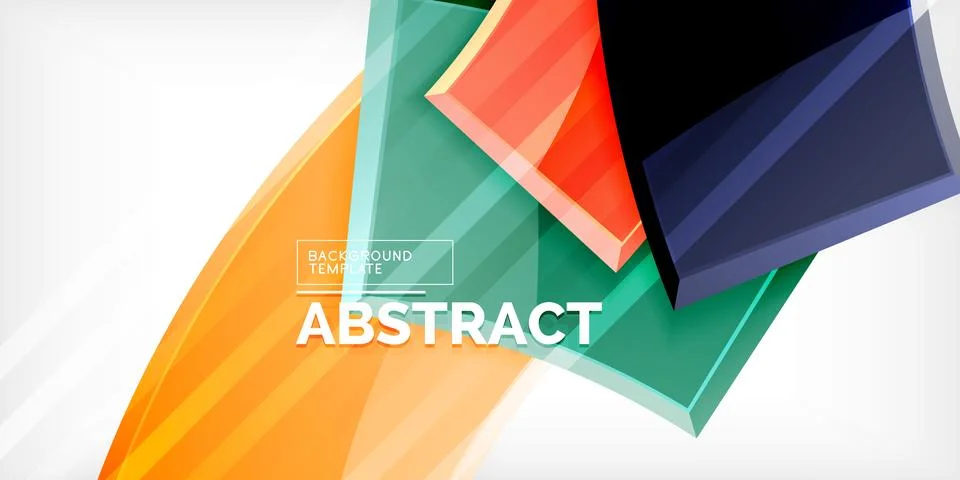Round 3d shapes, plates background. Creative composition design template Illustrazione stock