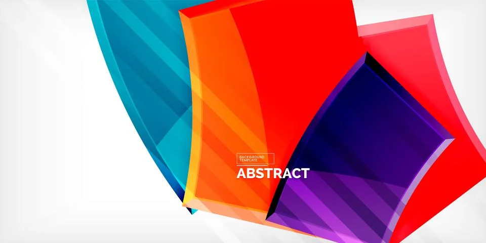 Round 3d shapes, plates background. Creative composition design template Illustrazione stock