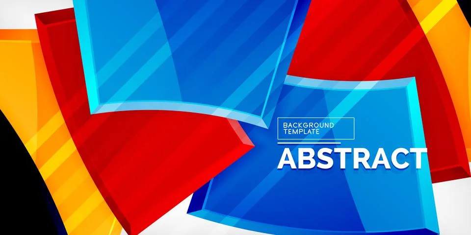 Round 3d shapes, plates background. Creative composition design template Illustrazione stock