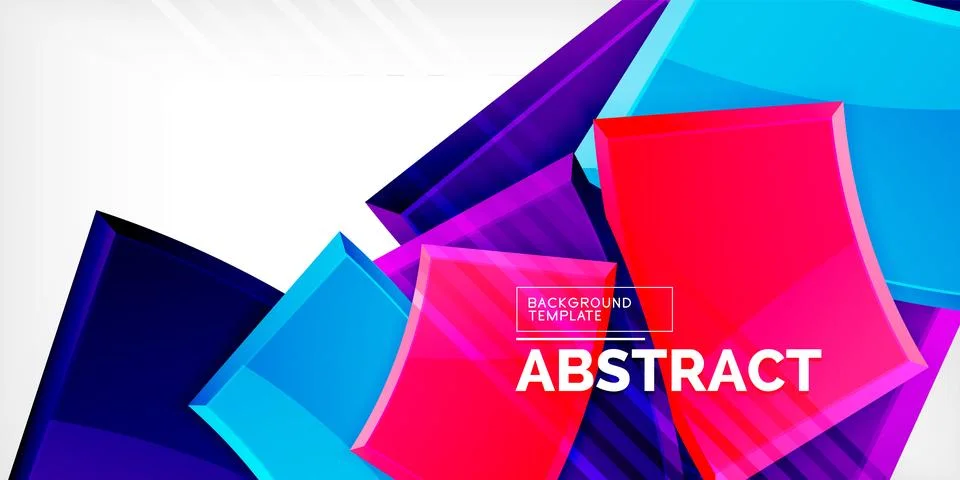 Round 3d shapes, plates background. Creative composition design template 스톡 일러스트