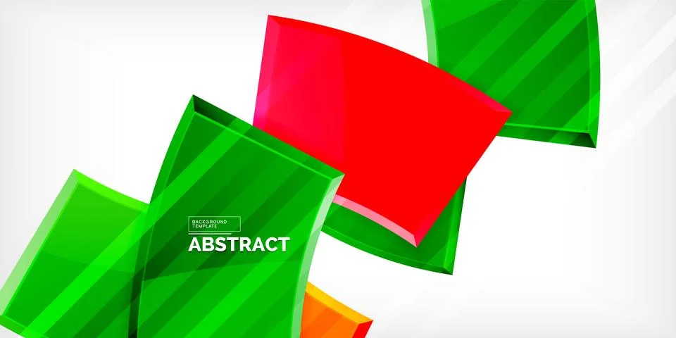 Round 3d shapes, plates background. Creative composition design template Stock Illustration