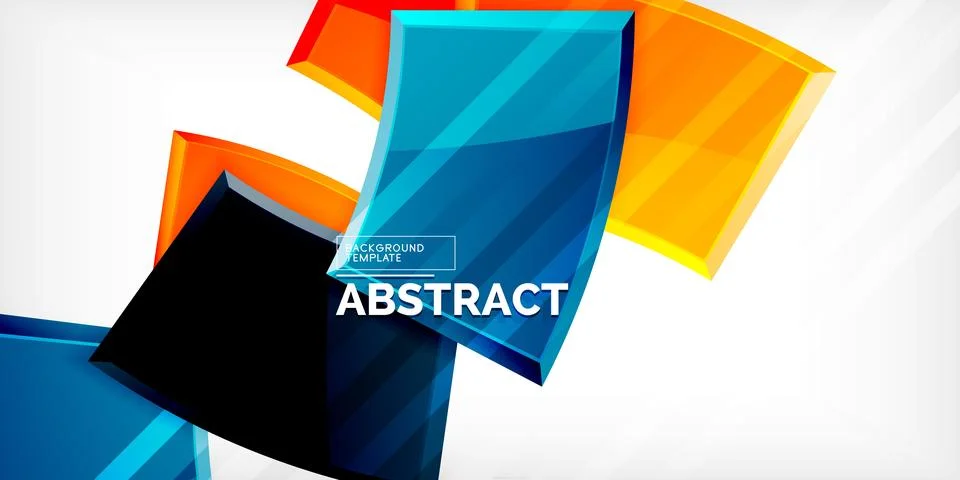 Round 3d shapes, plates background. Creative composition design template Illustrazione stock