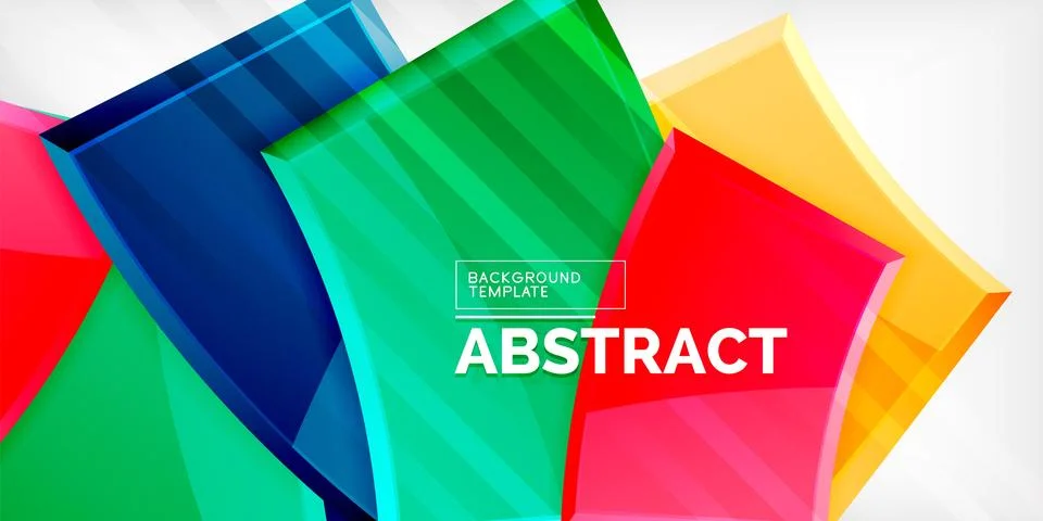 Round 3d shapes, plates background. Creative composition design template Stock Illustration
