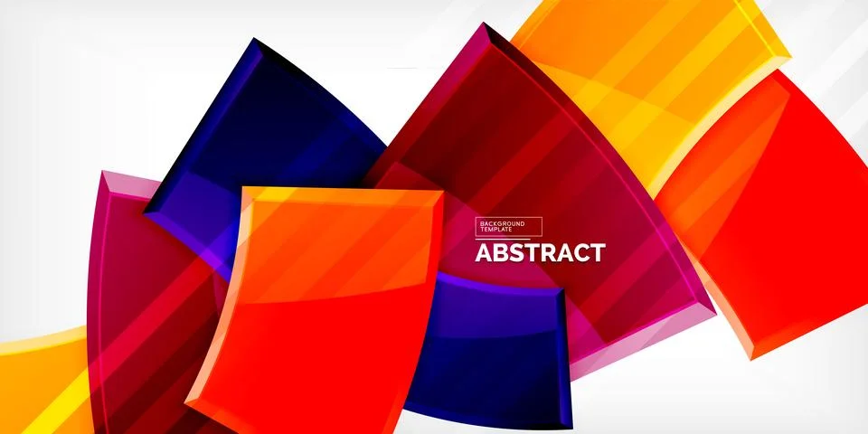 Round 3d shapes, plates background. Creative composition design template Illustrazione stock
