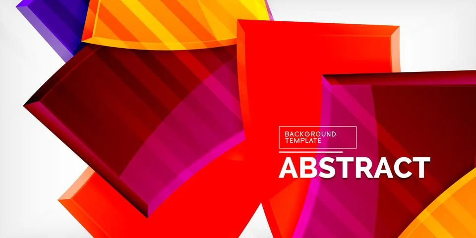 Round 3d shapes, plates background. Creative composition design template Stock Illustration