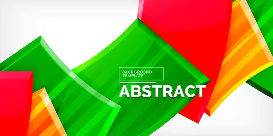 Round 3d shapes, plates background. Creative composition design template Stock Illustration