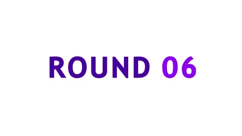 Round 6 animated text writing entry and exit of boxing fight matches, sport.. Video stock 322967615
