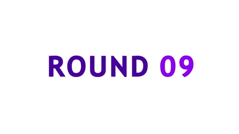 Round 9 animated text writing entry and exit of boxing fight matches, sport.. Stock Footage 322967647