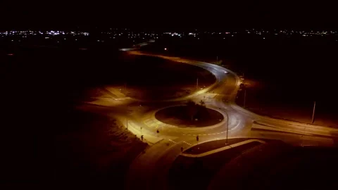 Round about at night Stockbeeldmateriaal 218518912