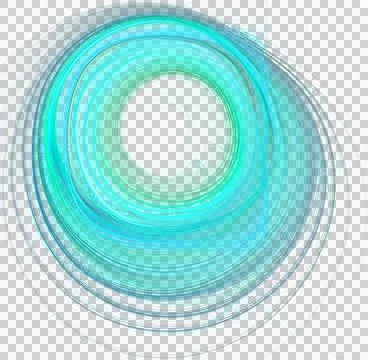 Round abstract blue drawing from thin lines without background Stock Illustration