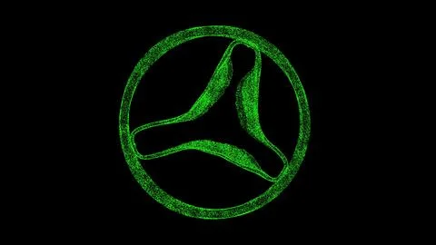 Round abstract decoration 3D Wireframe Hologram in Motion. Nice 3D Rendering Stock Illustration