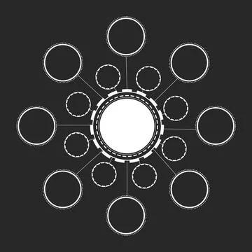 Round abstract elements for inserting different icons and data. Stock Illustration