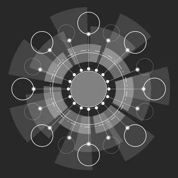 Round abstract elements for inserting different icons and data. Stock Illustration