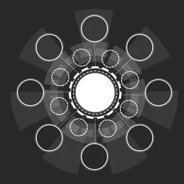 Round abstract elements for inserting different icons and data. Illustrazione stock
