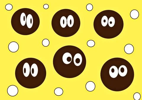 Round abstract faces with different emotions. drawing styles. Hand drawing Stock Illustration
