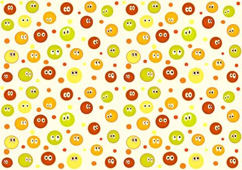 Round abstract faces with different emotions. drawing styles. Hand drawing Stock Illustration