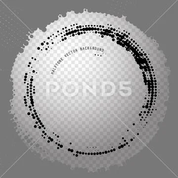 Round abstract halftone transparent background for design music disc. Stock Illustration
