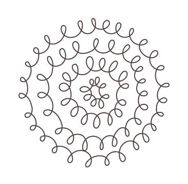 Round abstract hand drawn pattern Vector Illustrazione stock