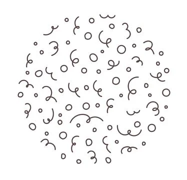 Round abstract hand drawn pattern Vector Illustrazione stock