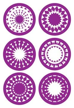 Round Abstract Kaleidoscope-inspired patterns Vector illustration Stock Illustration