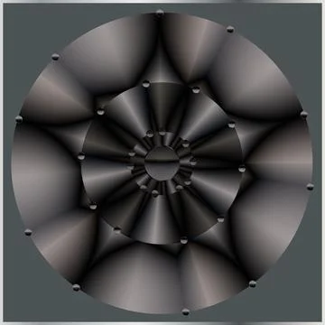 Round abstract shape with gradient elements for stickers. Illustrazione stock