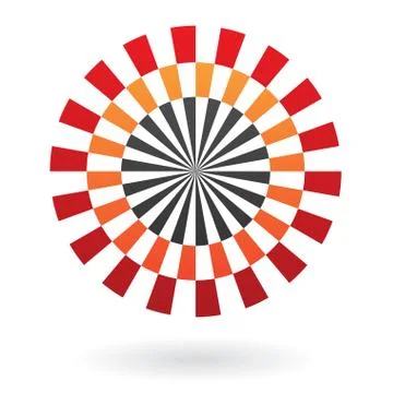 Round Abstract Striped Icon Stock Illustration