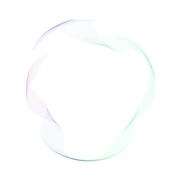 Round Abstract Tech Ring Circle in Purple and Green on White Background Illustrazione stock