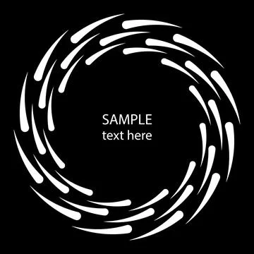 Round abstract white speed lines Stock Illustration
