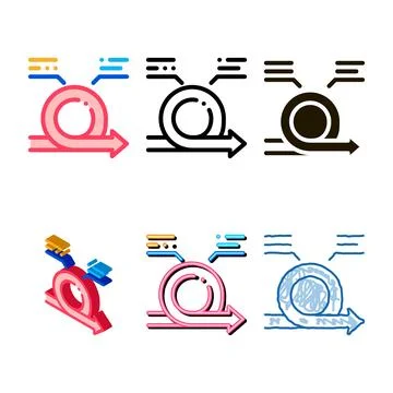 Round agile arrow mark with comments vector icon set Stock Illustration